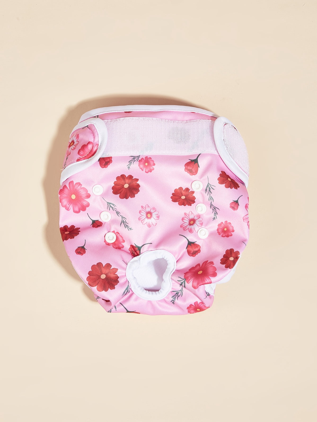 Pet Soft Washable Female Diapers Cute Flower Dog Diapers, Comfort Reusable Doggy Diapers for Girl Dog in Period Heat