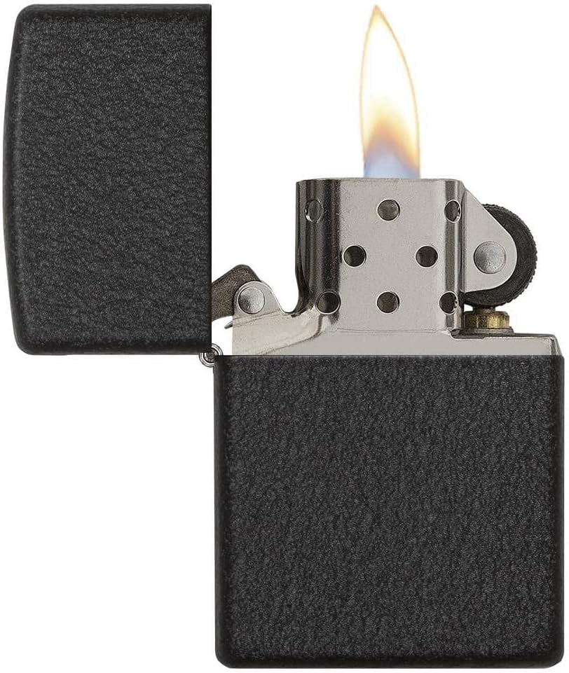 Zippo Matte Colors Pocket Lighter Indoor Outdoor Windproof (Black Crackle 236)