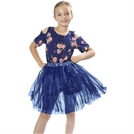 Girls Classic Layered Princess Tutu for Holiday Costumes, Fun Runs, and Everyday Wear Over Leggings (Child Size, Royal