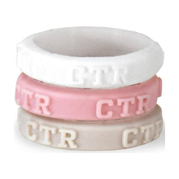 Ringmasters Choose the Right CTR 3D Raised Silicone 3 pack, (Grey, White, Pink) Size 6