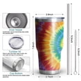 thumbnail image 6 of 30oz Colorful Rainbow Tie Dye Spiral Pattern Tumblers Stainless Steel Tumbler with Lid and Straw,Vacuum Insulated Double Wall Travel Tumbler Cups Mug with Cleaning Brush for Coffee,Tea, 6 of 7