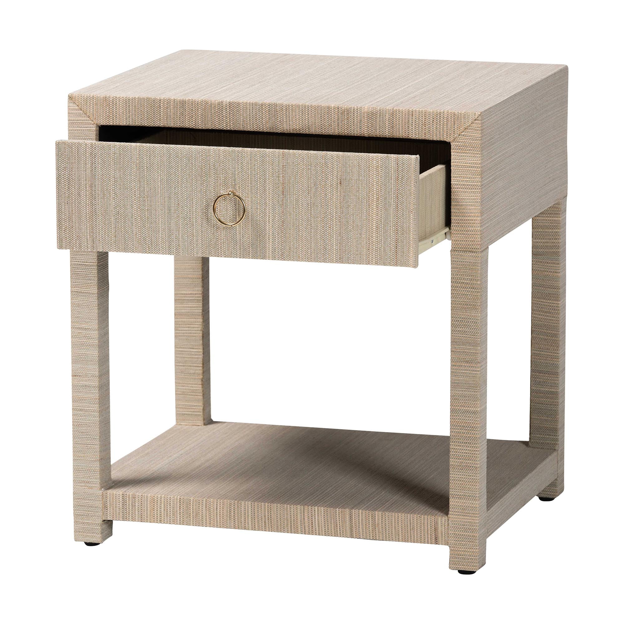 bali & pari Nata Boho Nightstand, 1-Drawer, Natural