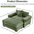 thumbnail image 2 of 54.3" Oversized Cloud Modular Sectional Couch|Corduroy Fabric|Extra-Thick Armrests|Throw Pillows Ottoman|Chaise Lounge Design|Ergonomic Design|Easy Assembly for Living Room Bedrooms - Green, 2 of 9