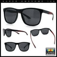 thumbnail image 2 of Polarized Classic Gentleman Mens Simple Sporty Horn Rim Plastic Sunglasses [Black Red - Black], 2 of 7
