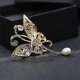 thumbnail image 5 of Butterfly Brooch Pearl Pendant Rhinestones 18k Gold Cute Animal Clips Women Girls Wedding Bridal Pin, 5 of 5