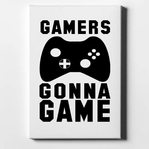 Gamers Gonna Game - Video Games - 11" x 14" - Decorative Canvas Wall Art - White Edge - 5/8" Gallery Wrapped