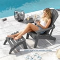thumbnail image 4 of FOOWIN Chaises Adirondack Pliantes en HDPE, Ensemble de 2, Gris, 4 of 7