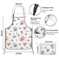 thumbnail image 3 of Pioneer Flower Floral Print Pattern Cotton Linen Apron with Pockets, Waterproof Adjustable, 33x27 Inch for Kitchen, Gardening, BBQ, Salon, 3 of 6