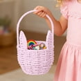 thumbnail image 3 of Easter With Handle Easter Rabbit Vine Weaving Picnic With Rabbit Ears Straw Wicker Easter Egg Candy Suitable For Egg Party Supplies Easter Kitchen for Counter Chip Storage Containers for Pantry Glass, 3 of 4