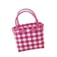 thumbnail image 3 of Bolso de mano tejido para mujer, multiusos, de gran capacidad, ideal para playa, picnic y citas. rosa, 3 of 9