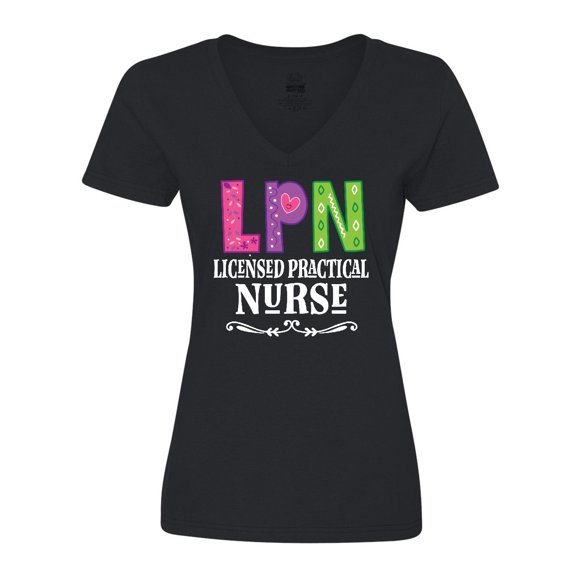 Inktastic Licensed Practical Nurse LPN Women's V-Neck T-Shirt