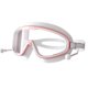thumbnail image 1 of Waterproof and anti-fog HD large frame swimming glasses-pink white transparent, 1 of 4
