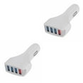 thumbnail image 3 of kurtrusly 4 USB Ports Phone Tablet Smart Fast Car Charger Phone MP4 Quick Charging Adaptor White 2Set, 3 of 6