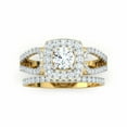 thumbnail image 5 of HeartsAndYou 2.7ct Engagement Ring for Women Round Cut Moissanite Bridal Set Halo 18k Yellow Gold Over Silver, 5 of 8