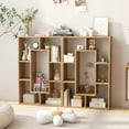 thumbnail image 4 of Patiojoy 35.5" Geometric Bookshelf Open-back Bookcase w/ 7 Cubes Free-standing Storage Shelf Unit w/ Anti-Toppling Devices Natural, 4 of 9