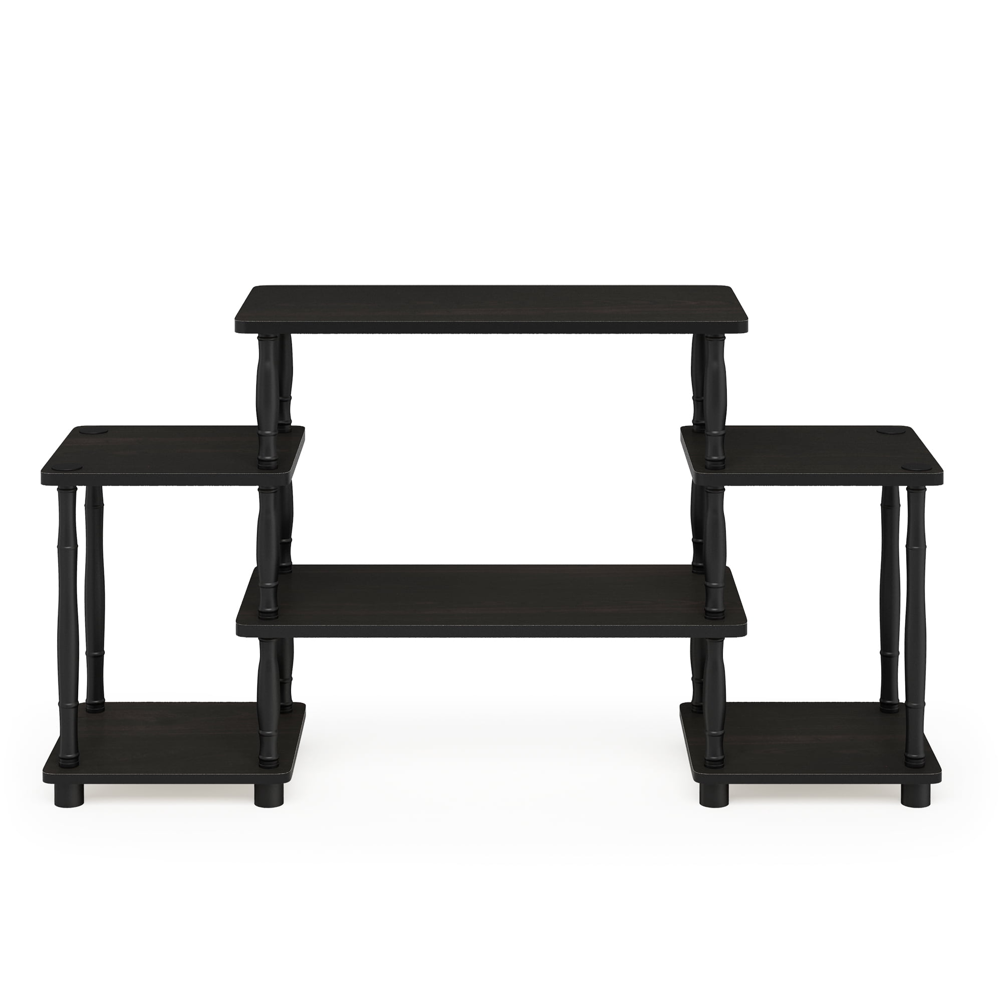 Furinno TURN-N-TUBE No Tools Entertainment Center with Bamboo Espresso/Black