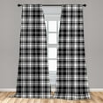 thumbnail image 5 of Ambesonne Abstract Curtains, British Tartan Pattern, Pair of 28"x63", White Black, 5 of 5