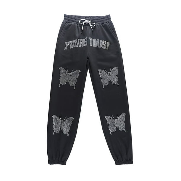 Butterfly rhinestone online sweatpants