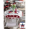 thumbnail image 5 of Outdoor Tablecloths with Umbrella Hole & Zipper, Independence Day Round Tablecloth 54 Inch, Blue Red Star American Flag Striped Waterproof Table Cloth, Patio/Pool/Picnic Table Covers, 5 of 8