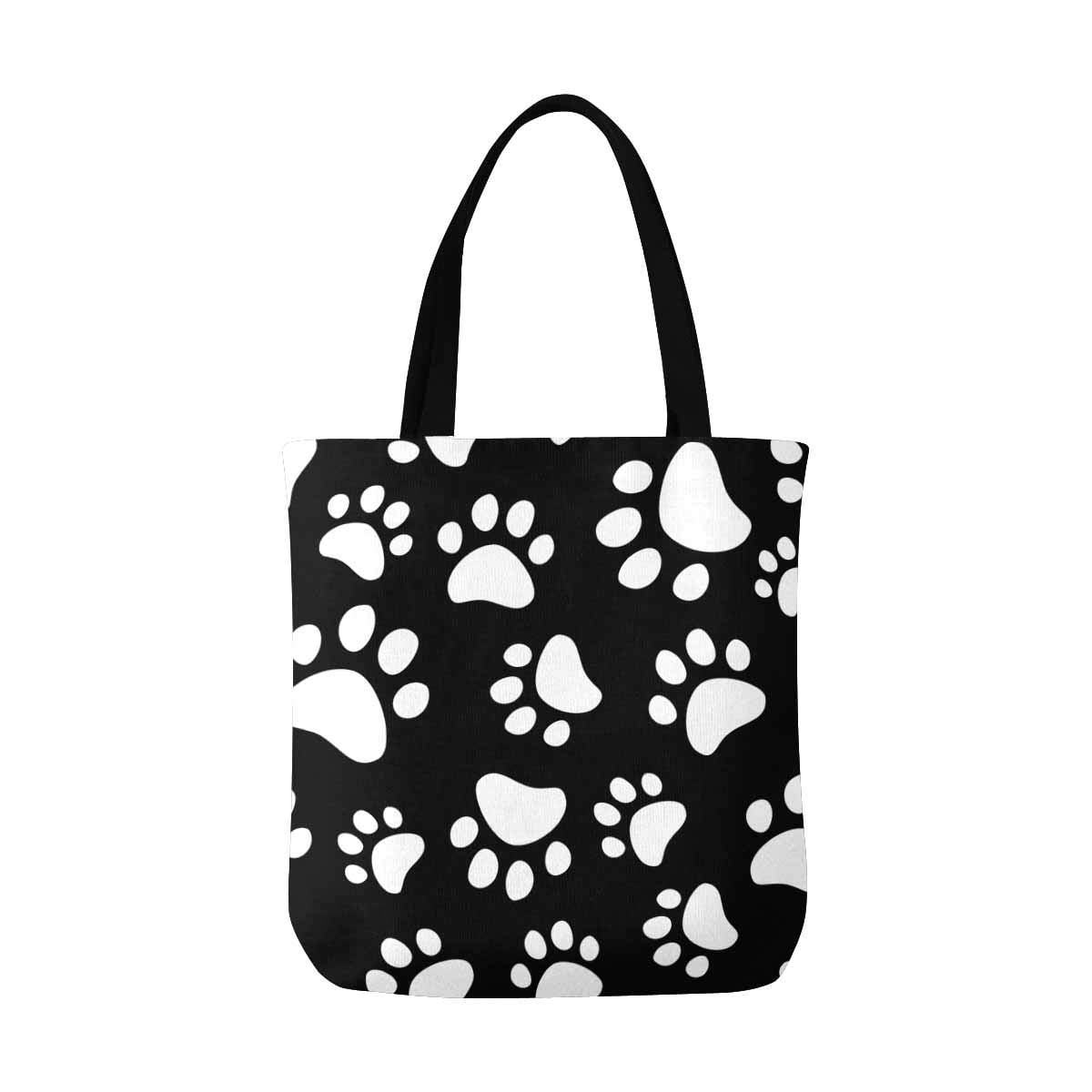 ASHLEIGH Paw Footprints of a Dog or a Cat Pattern Reusable Grocery Bags