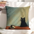 thumbnail image 6 of black cat coffee linen toss pillowcase decoration pillowcase gifting preferred 24x24 inch cushion cover sofa pillowcase sofa bedroom living room car, 6 of 8