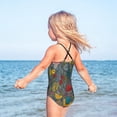 thumbnail image 5 of Girls' One-piece Swimsuit Cross Back Bathing Suit Beach Surfing Sizes 3T-10T Cute Snails and Mushrooms, 5 of 9