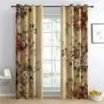 thumbnail image 2 of Floral Blackout Curtains for Living Room Bedroom, Thermal Insulated Room Darkening Grommet Drapes, Vintage Flower Rustic Shabby Chic Window Curtains-52"W x 72"L (Pack of 2), 2 of 7