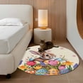 thumbnail image 2 of Round Rugs 3.3 Ft, Easter Bunny Non Slip Area Rugs for Kitchen Bedroom Entryway, Colorful Eggs Spring Tulips Flower Vintage Washable Carpet Runner Rug Floor Mats for Bedroom Home Decor, 2 of 8