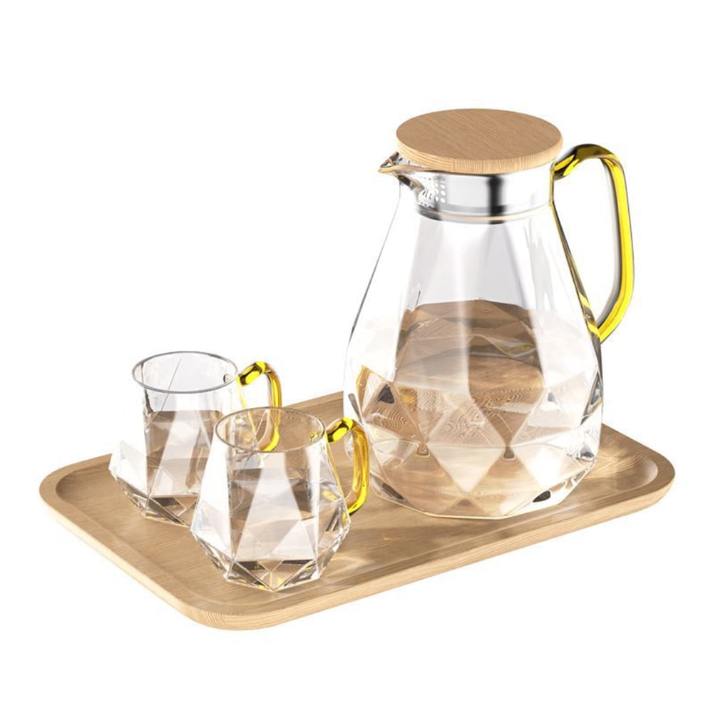 STP Goods  2.1Qt Borosilicate Glass Pitcher w/Bamboo Lid - 2.1 Qt
