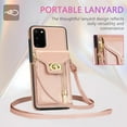 thumbnail image 5 of Phone Case for Samsung Galaxy S20 FE 5G 6.5 inch Wallet Cover with Card Holder Zipper Slot Crossbody Strap Lanyard Leather Stand Cell S 20 EF UW S20FE5G S20FE 20S S2O Fan Edition 4G G5 Women Rose gold, 5 of 13