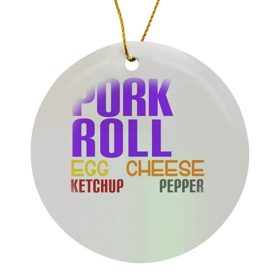 3drose, Pork Roll New Jersey Taylor Roll, Circle Porcelain Ornament