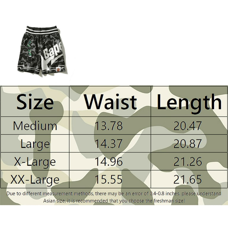 Men s BAPE X STA Shorts A Bathing Ape Shark Camo Head Sweatpants Casual Cotton Elastic Jogger Gym Active with Pocket