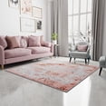 thumbnail image 2 of Unique Loom Kamala Washable Collection Area Rug - Vintage (5' 3" Square Rose Pink/Ivory), 2 of 8