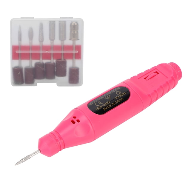 Máquina Perforadora De Uñas, Juego De Limas De Uñas Eléctricas De Superficie Mate, Velocidad Ajustable Con 6 Cabezales De Taladro Para Uso Doméstico Para Salón De Uñas