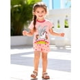 thumbnail image 2 of Emy Dola 2-7T Kid Girls Short Sleeve Graphic Print T-Shirt and Short Sets Tollder Casual 2-Pieces Summer Outifs, 2 of 7