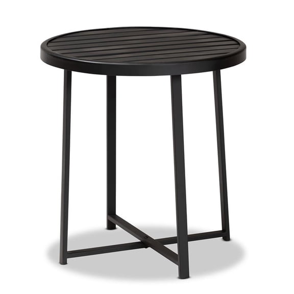 Baxton Studio Sadiya Industrial Black Metal Outdoor Side Table