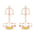 thumbnail image 4 of 1.18 ct Screw-Back Stud Earrings for Women | 5mm Round Cut Natural Citrine | 18K Rose Gold, 4 of 5