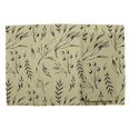 thumbnail image 2 of S4Sassy Beige Blueberry Leaves Washable Printed Dining Reversible Tablemats With Napkins Set, 2 of 3
