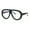 Black, variant on Retro Disco Funky Plastic Flat Top Racer Clear Lens Glasses Grey