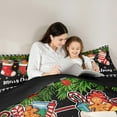 thumbnail image 5 of Homewish Merry Christmas Twin Comforter Set,Xmas Stocking White Black Plaid,Cozy Reversible Decor,2-Piece, 5 of 8