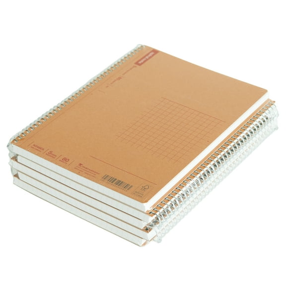 B6 Spiral Note BASIC Graph Notebook 80 Sheets 5 Pack