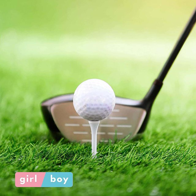Pelotas de golf para revelar el género, juego de pelotas de golf explosivas de color azul y rosa para revelar el género de los bebés, diseño elevado para revelar el género de los bebés.