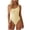 Yellow-05, variant on Bikini Swimsuit for Women 1-Piece Starfish Textured One Shoulder Bathing Suit Summer Casual Beachwear