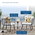 thumbnail image 5 of Lounge Chair Armchair, Set of 2, Aluminum, Metal, Steel, Grey Gray White, Modern Contemporary Urban Design, Outdoor Patio Balcony Cafe Bistro Garden Furniture Hotel Hospitality, 5 of 8