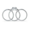 thumbnail image 4 of BERRICLE Sterling Silver 3-Stone Wedding Engagement Rings 2 Carat Princess Cut Cubic Zirconia CZ Woven Ring Set for Women, Rhodium Plated Size 6, 4 of 13