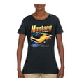thumbnail image 2 of Wild Bobby Ford Yellow Mustang Horsepower Cars and Trucks Women Graphic Tee, Black, Small, 2 of 6