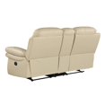 thumbnail image 3 of Titan Furnishings Modern Contemporary Leather Console Loveseat in Beige, 3 of 12