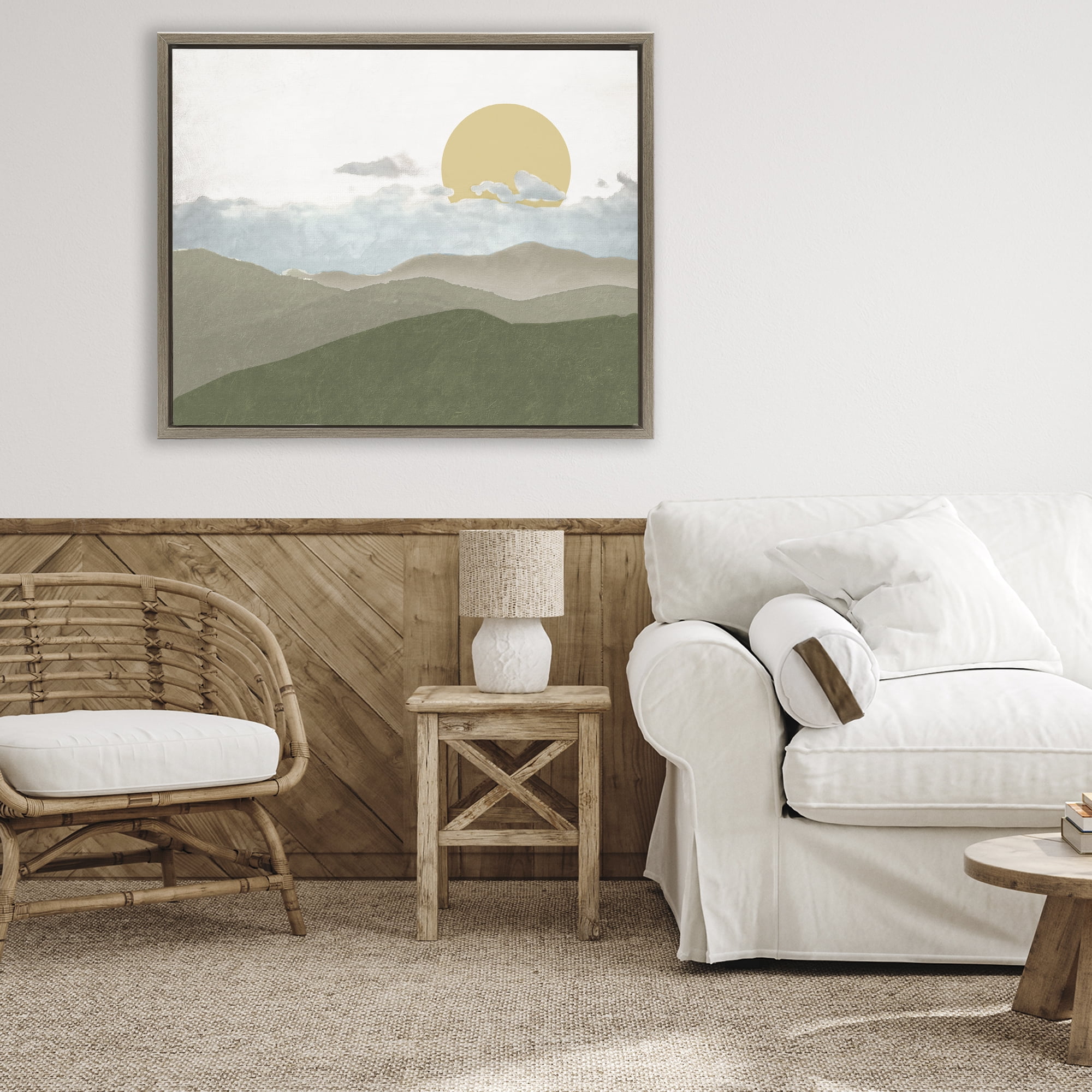 Stupell Industries Earthen Dreams Sunrise Brown Framed Floater Canvas Wall Art, design by Elizabeth Medley