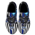 thumbnail image 2 of The Thin Blue Line Police Law Enforcement American flag Eagle Shoes Sneakers Black Size 9.5, 2 of 7