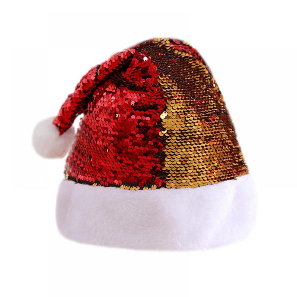 4pcs Christmas Hat Santa Hats Xmas Men Women Gold Silver Cap for Adults,Party Supplies Clearance Indoor/Outdoor Decorations